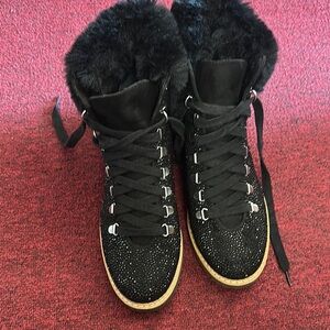 INC International Concepts Black and Brown Winter Rain Boots